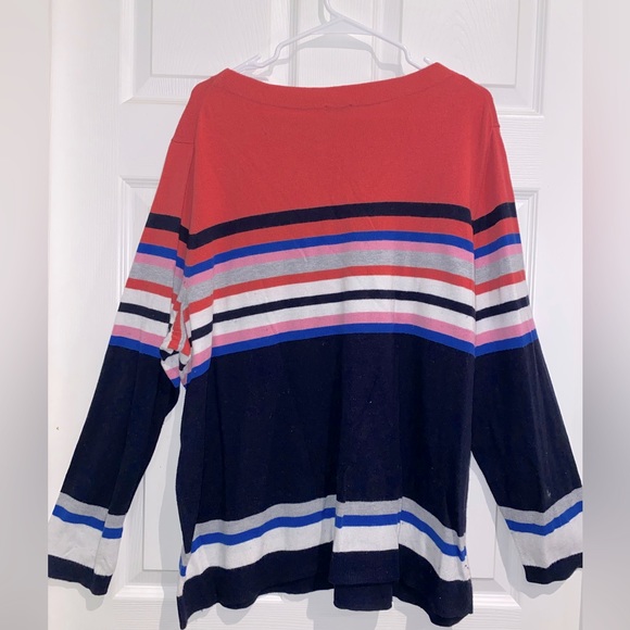 TALBOTS SPORTY STRIPE COLORBLOCK LOUNGE TUNIC 3X - Picture 2 of 3